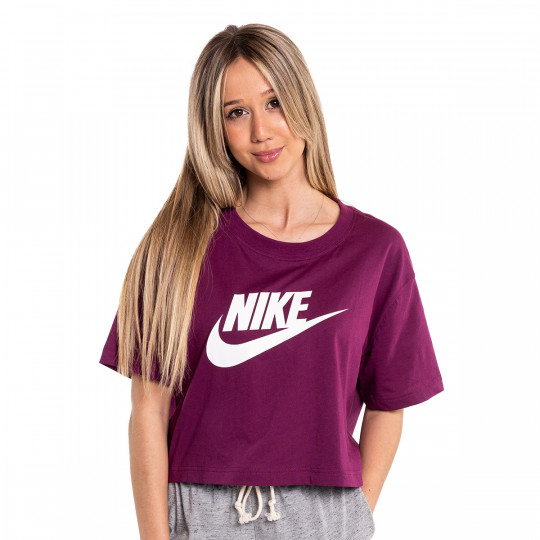 sexo Perceptible seguramente Camiseta Nike Sportswear Essential Cropped Icon Mujer Sangria - Fútbol  Emotion