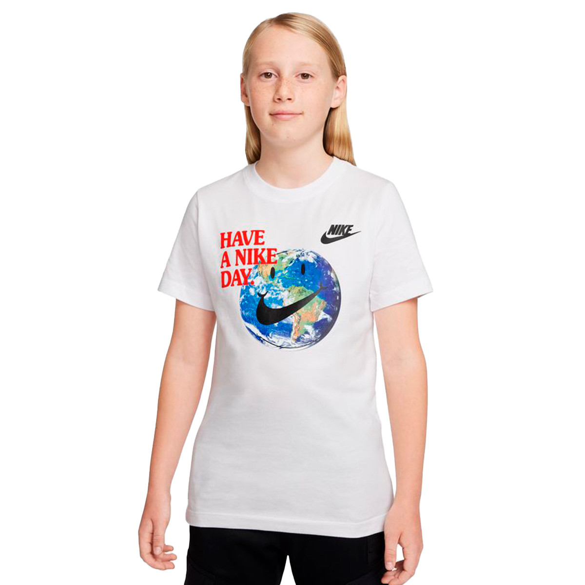 tranquilo niebla tóxica Depresión Camiseta Nike Sportswear Hbr "Have A Nike Day" Niño White - Fútbol Emotion