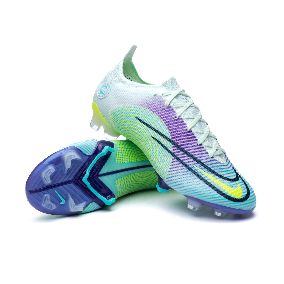 de fútbol Nike Mercurial Vapor 14 Elite MDS FG Barely Green-Volt-Electro Purple-Aurora Green - Fútbol Emotion