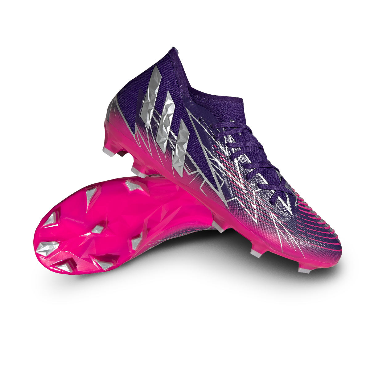 Bota de fútbol adidas Edge FG Purple-Silver Metallic-Shock Pink - Fútbol
