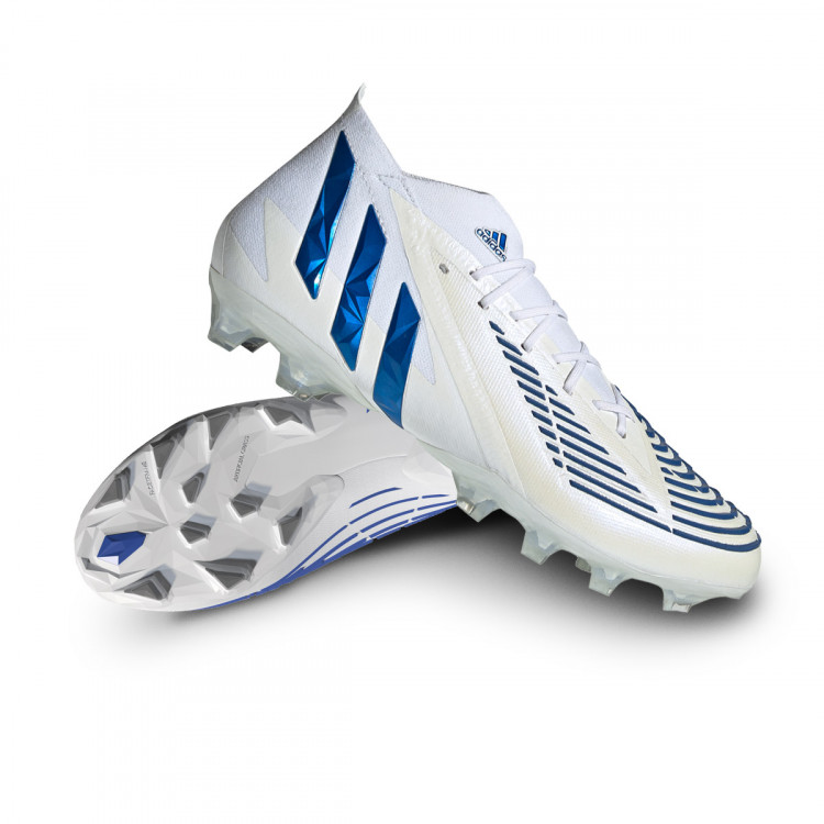 white and blue adidas predator