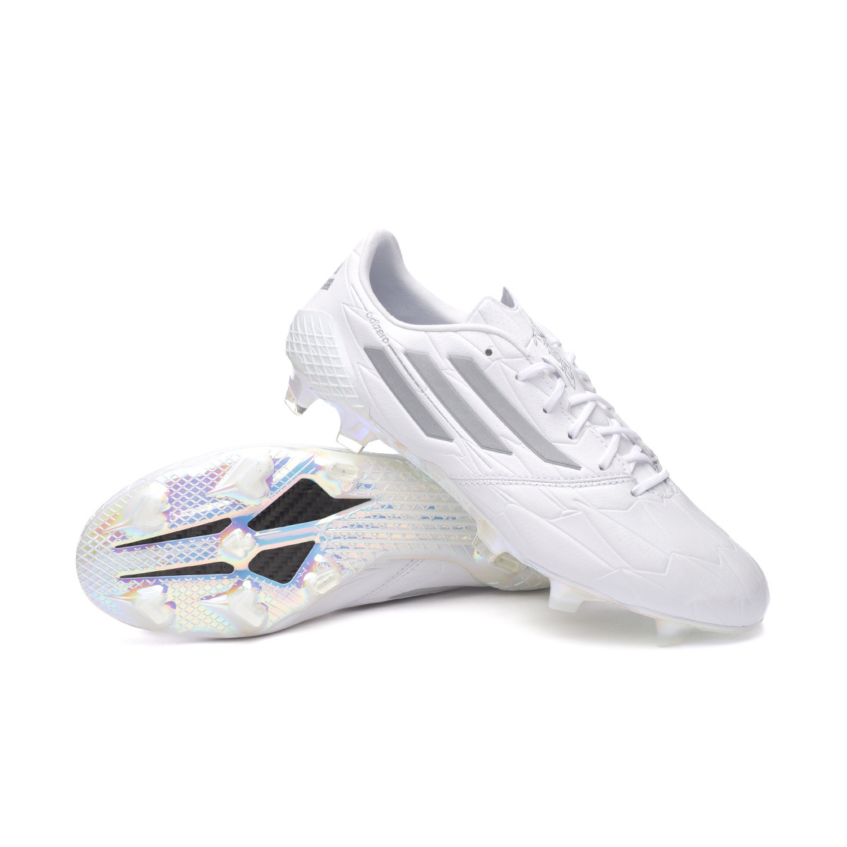 aceptable Comida Respetuoso del medio ambiente Zapatos de fútbol adidas F50 Adizero IV LEA FG White-Silver Metallic -  Fútbol Emotion