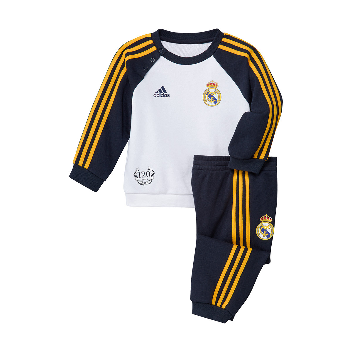 Trenirka Adidas Real Madrid Cf Fanswear 22 23 Bebe Bijelo Nocna Mornarica Futbol Emotion