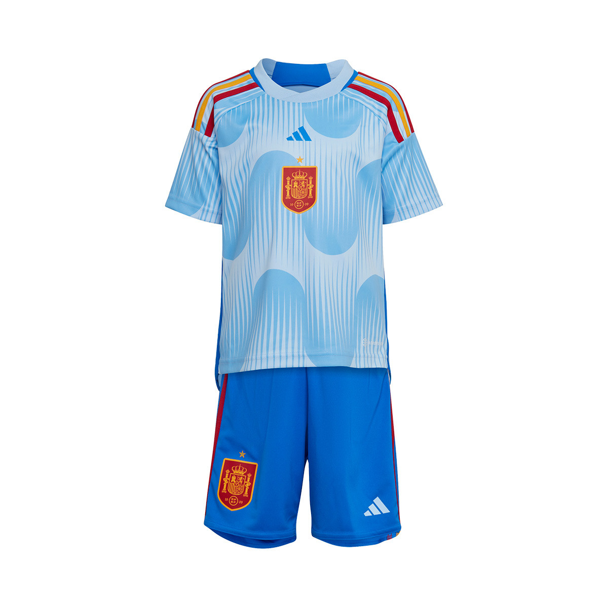 Poner a prueba o probar Contribuir modelo Conjunto adidas España Segunda Equipación Mundial Qatar 2022 Niño Glow  Blue-Glory Blue Bottom-Glory Blue - Fútbol Emotion