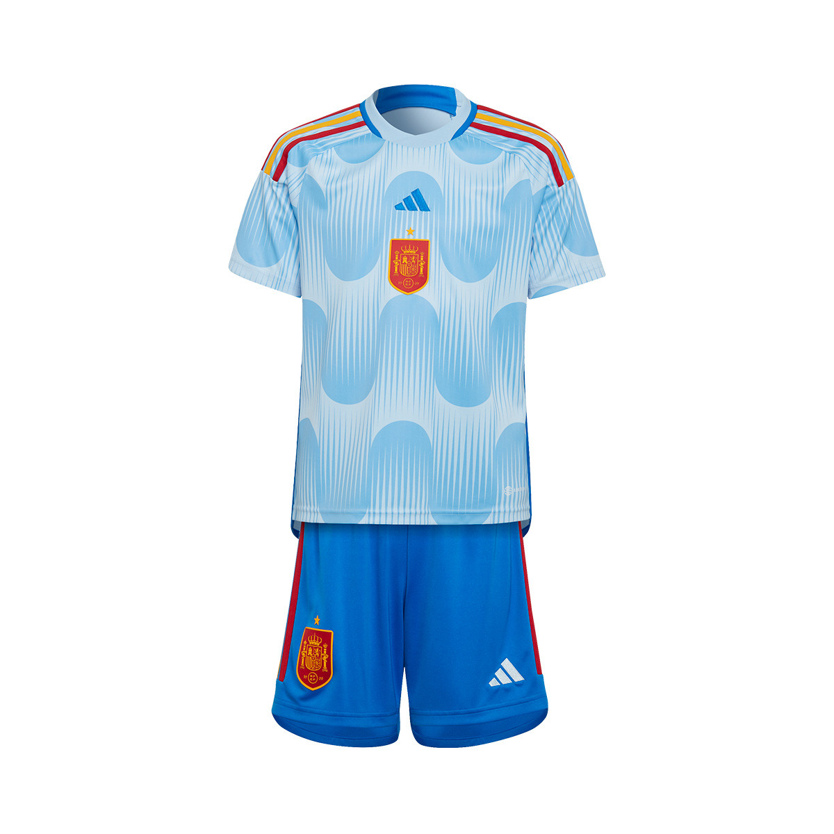 lade Geheugen Edele Kit adidas Kids Spain Away Kit World Cup Qatar 2022 Glow Blue-Glory Blue  Bottom-Glory Blue - Fútbol Emotion