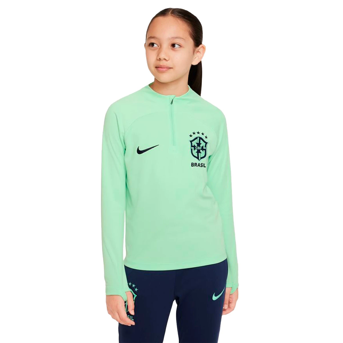 Sweatshirt Nike Brasil Training Mundial Qatar 2022 Niño Cucumber Calm -  Fútbol Emotion