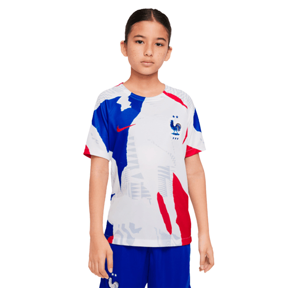 Ostentoso distorsionar capturar Camiseta Nike Francia Pre-Match Mundial Qatar 2022 Niño White-Game Royal -  Fútbol Emotion