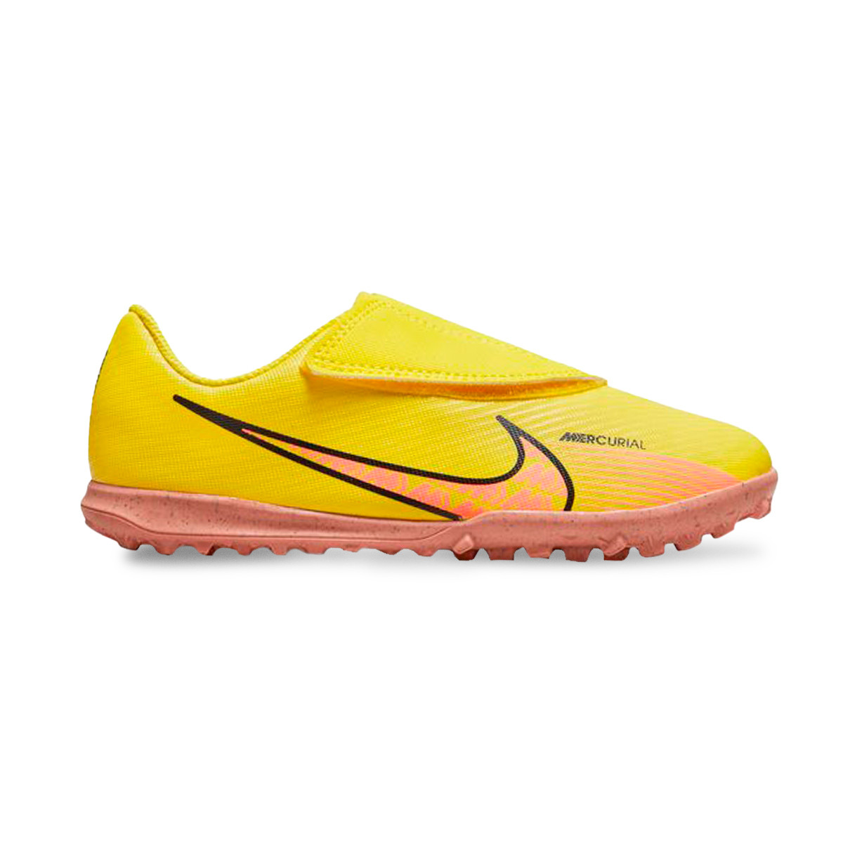 bandeja paquete Adicto Bota de fútbol Nike Mercurial Vapor 15 Club Turf Cinta Adhesiva Niño Yellow  Strike-Sunset Glow-Black - Fútbol Emotion
