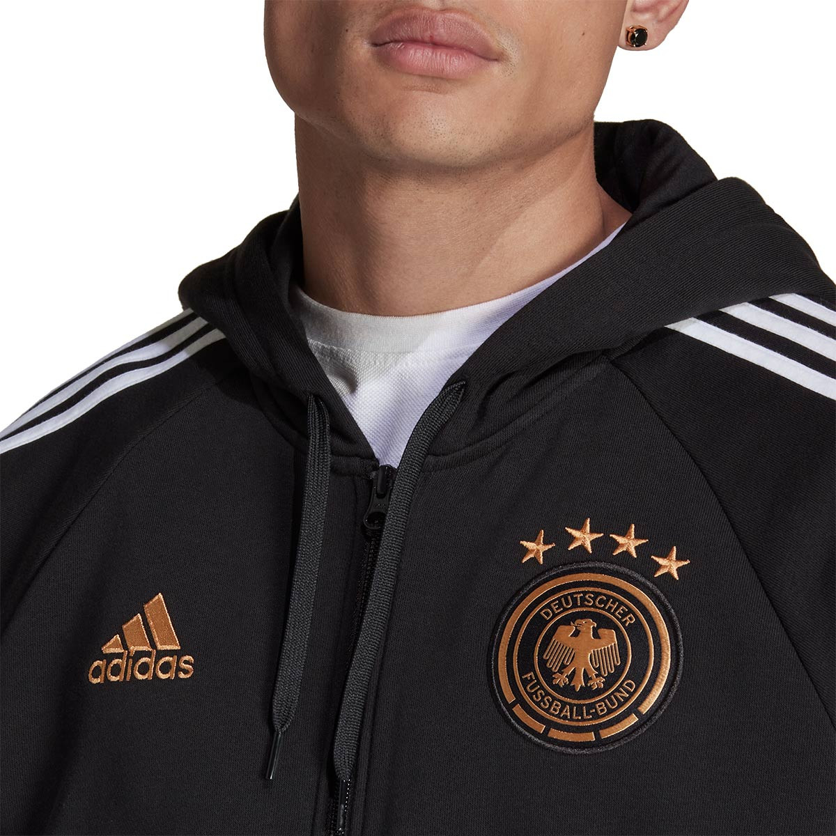 talento Privilegio Calle Chaqueta adidas Alemania Fanswear Mundial Qatar 2022 Black-White - Fútbol  Emotion