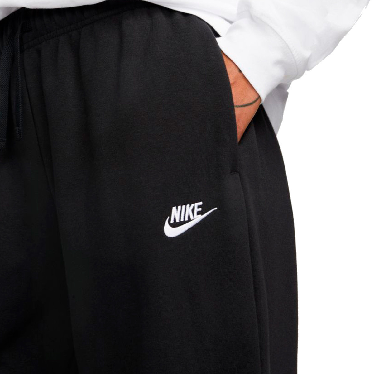 Beber agua Parcial impaciente Pantalón largo Nike Sportswear Club Fleece Oversize Mujer Black-White -  Fútbol Emotion