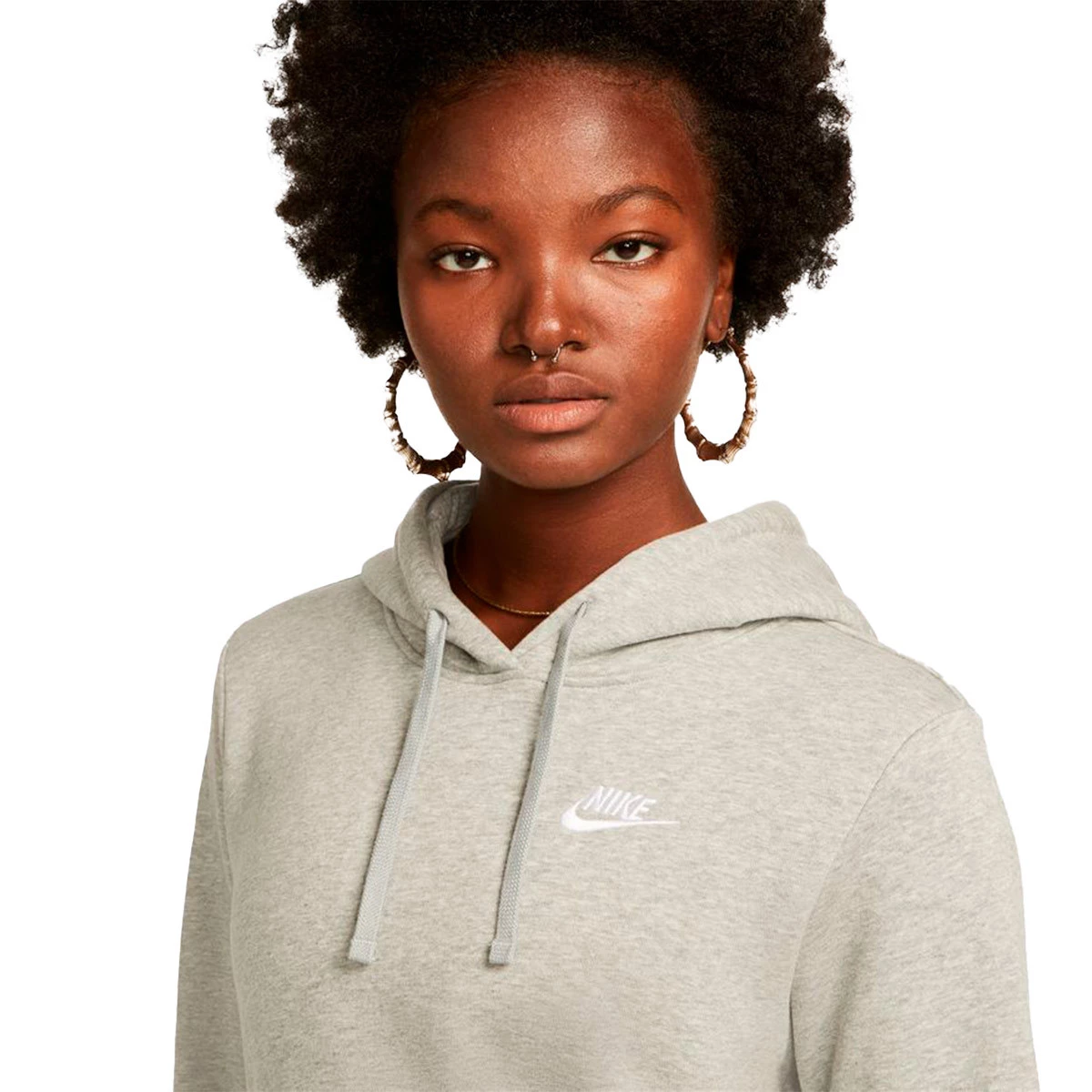 Sweatshirt Nike Sportswear Club Fleece Mulher Dk Grey Heather-White -  Fútbol Emotion