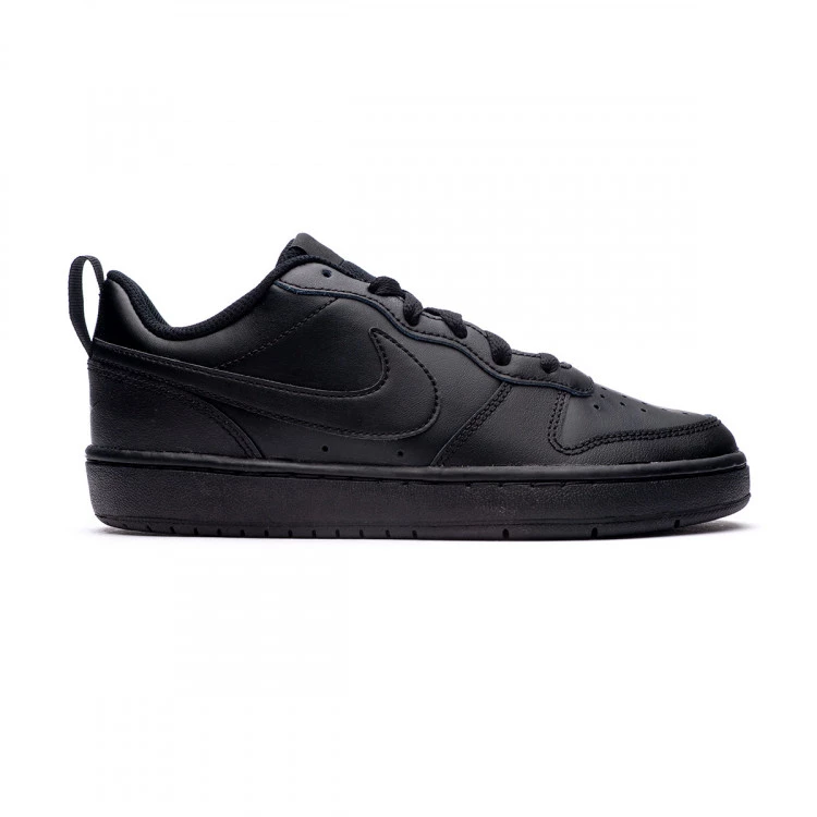 Black leather nike trainers junior best sale