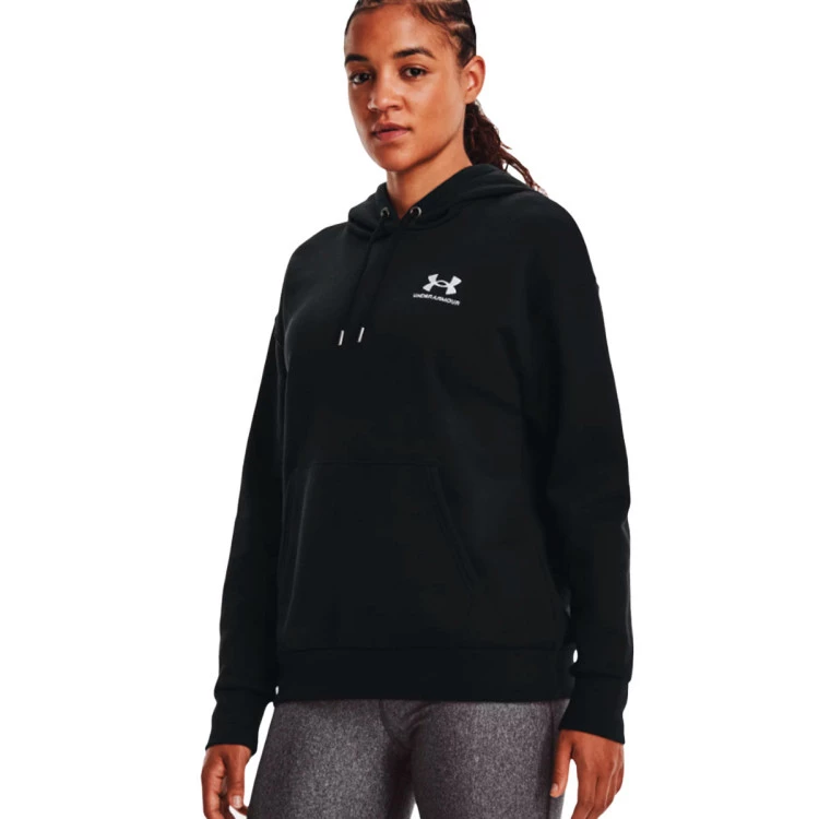 sudadera-under-armour-essential-fleece-hoodie-mujer-black-white-0