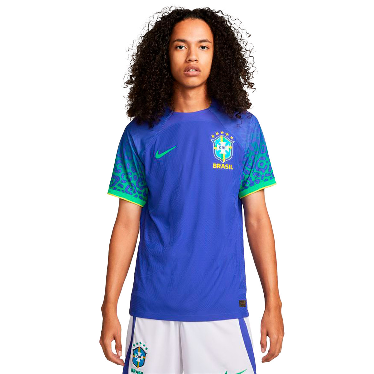 Camiseta Nike Brasil Segunda Authentic World Cup 2022 Paramount blue-Green spark-Dynamic yellow - Fútbol Emotion