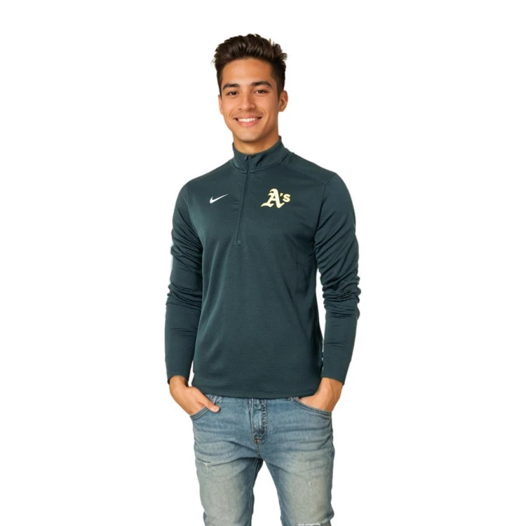 sudadera-nike-team-agility-logo-pacer-half-zip-oakland-athletics-pro-green-0