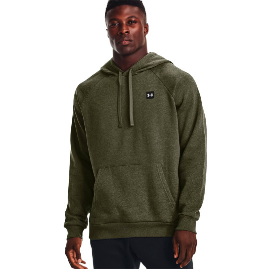 Sweatshirt Under Armour UA Rival Fleece Hoodie Marine Od Green Light Heather Onyx White Futbol Emotion