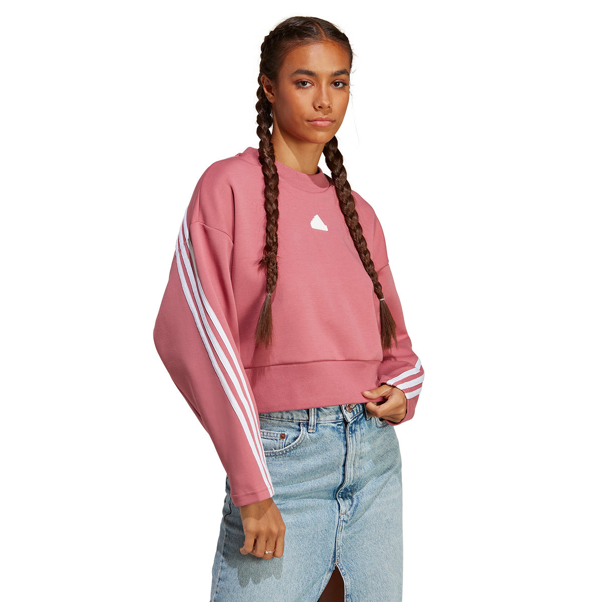 Sweatshirt adidas Women Future Icons 3 Stripes Strata Pink Emotion Fútbol 