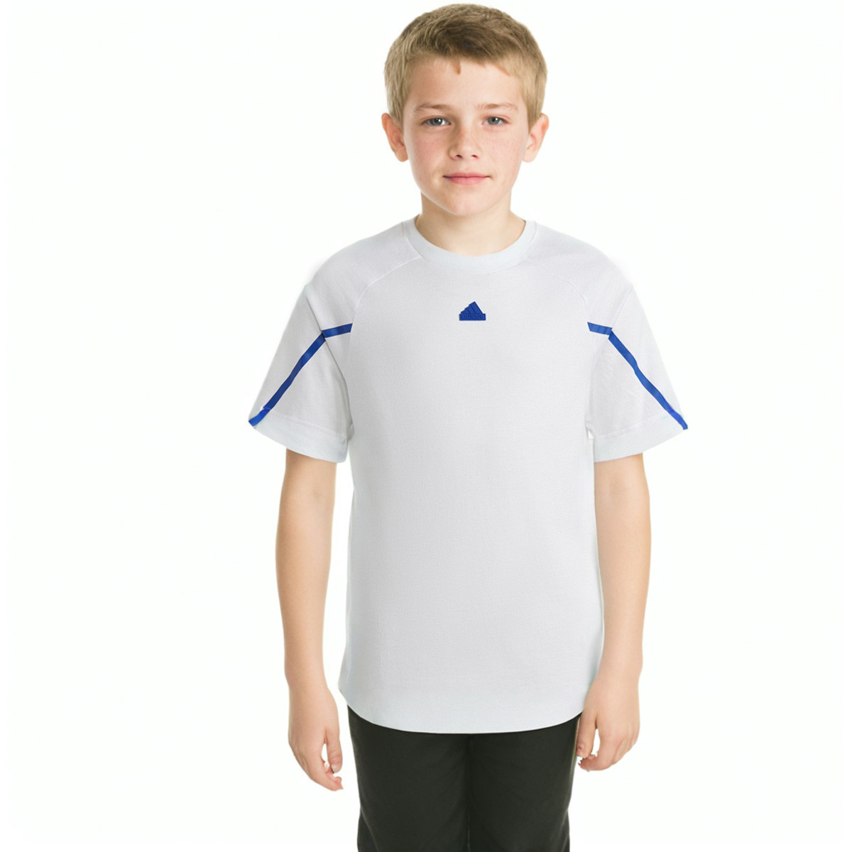 Emotion Logo Fútbol Lucid White-Semi Future Blue - Icons Kids adidas Jersey
