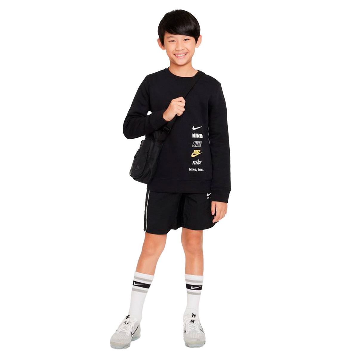 Sweat Nike Sportswear Futura Enfant Baltic Bleu-Noir - Fútbol Emotion
