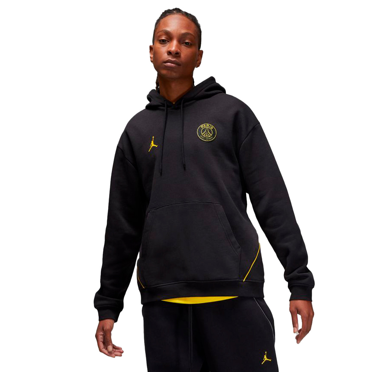 otro dedo Abrumar Sudadera Nike PSG x Jordan Fanswear Black-Tour Yellow - Fútbol Emotion