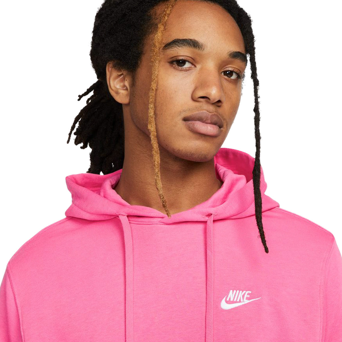 nike men's sportswear club fleece hoodie pinksicle