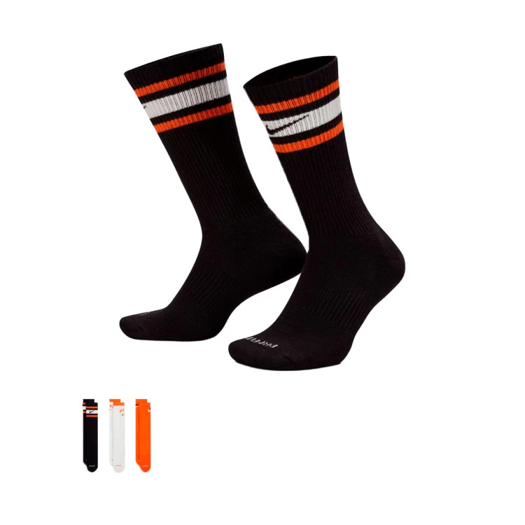 calcetines-nike-everyday-plus-cushioned-crew-3-pares-black-summit-white-safety-orange-safety-0