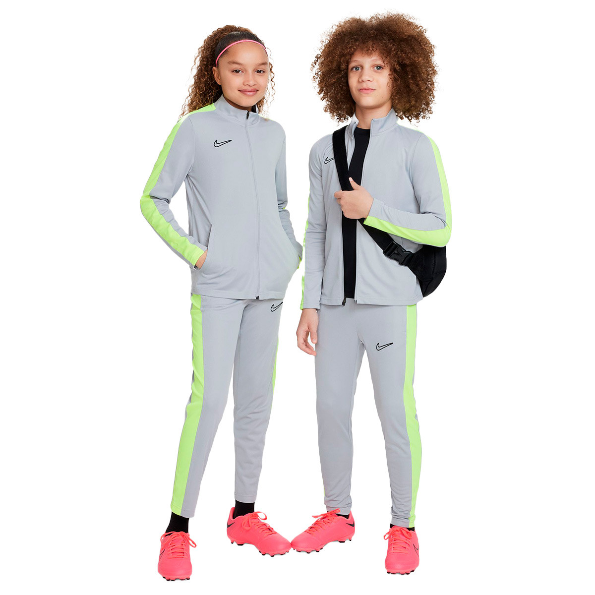 Trainingsanzug Nike Kinder Dri-Fit Academy - Fútbol Silber-Volt Emotion 23