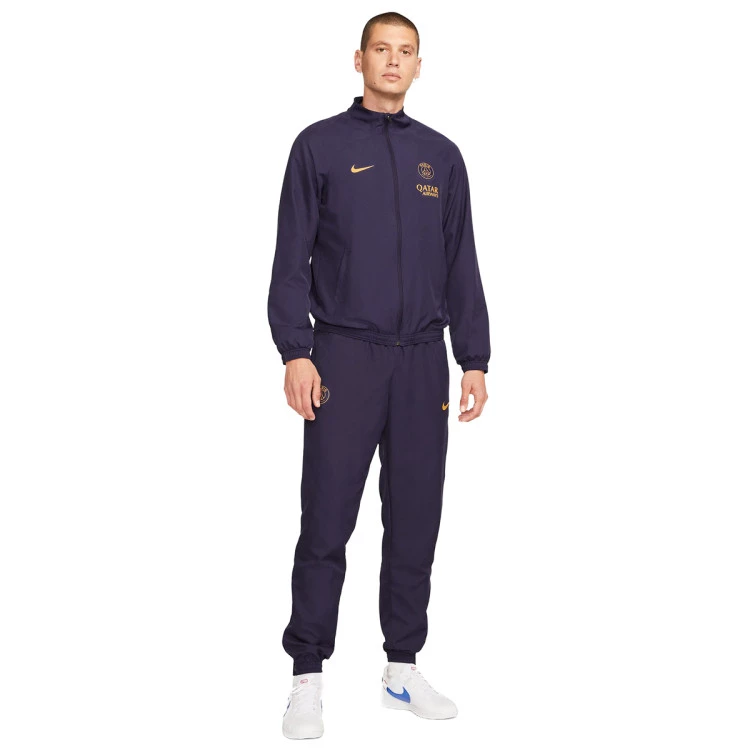 Tracksuit Nike Paris Saint Germain FC Training 2023 2024 Blackened Blue Blackened Blue Red Gold Suede Futbol Emotion