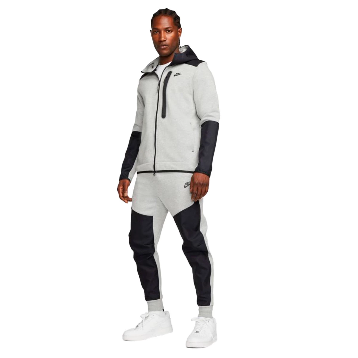Calças Nike Sportswear Tech Fleece Grey Heather-Black-Black - Fútbol Emotion