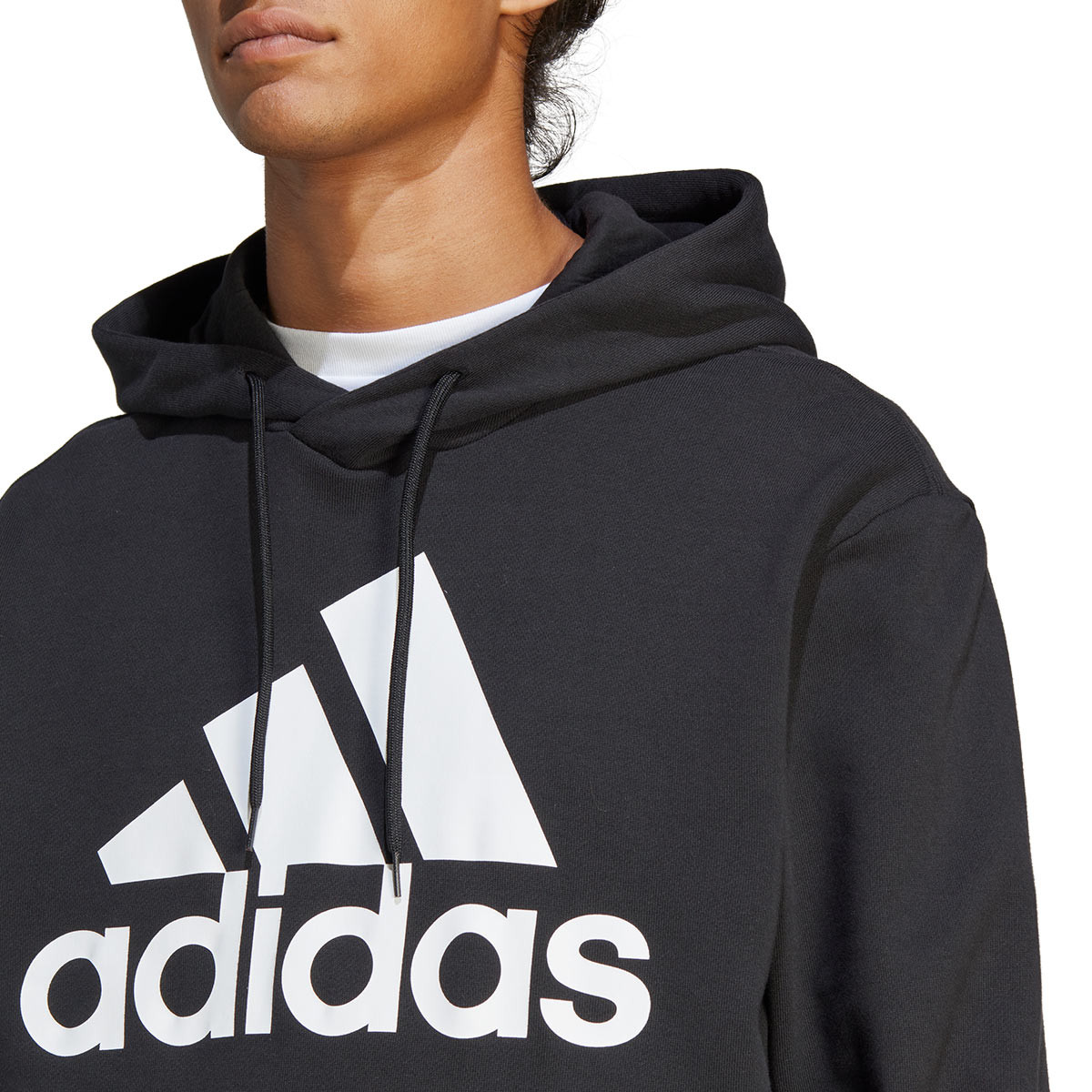 Logo Essentials Black-White Sweatshirt Emotion Hoodie - Fútbol adidas Big