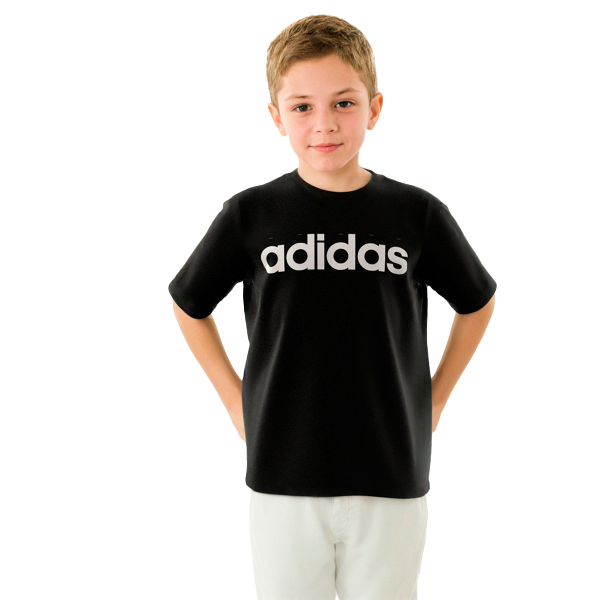 adidas Boys Essentials Logo Tee White
