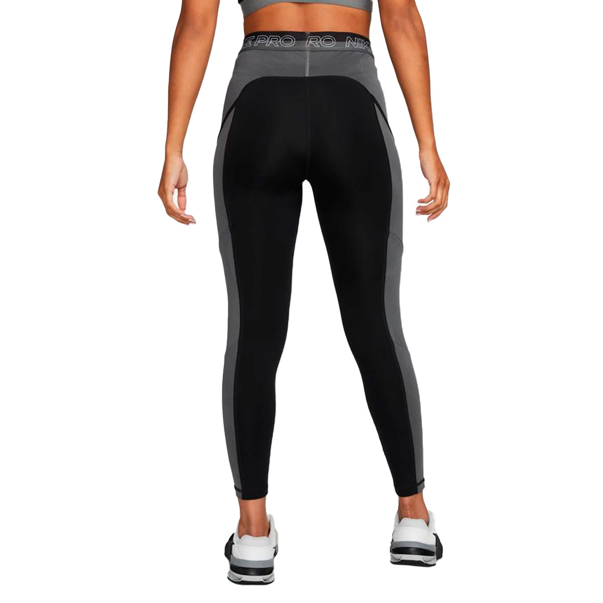Leggings Nike Pro Dri-Fit 7/8 Mujer Black-Iron Grey-White - Fútbol