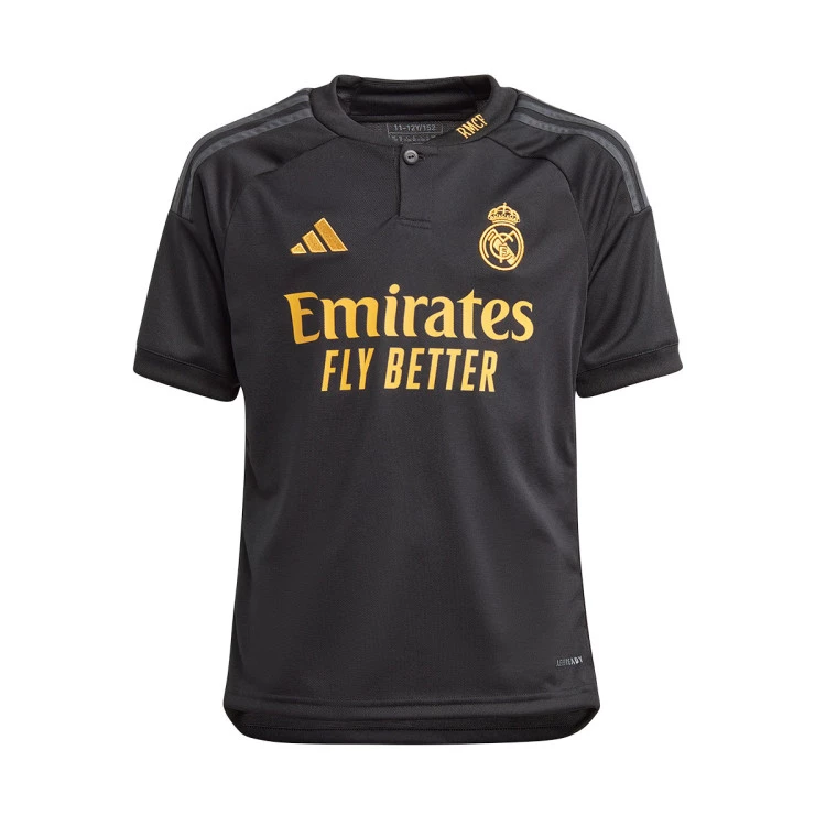 Jersey adidas Kids Real Madrid CF Third Jersey 2023 2024 Black Futbol Emotion