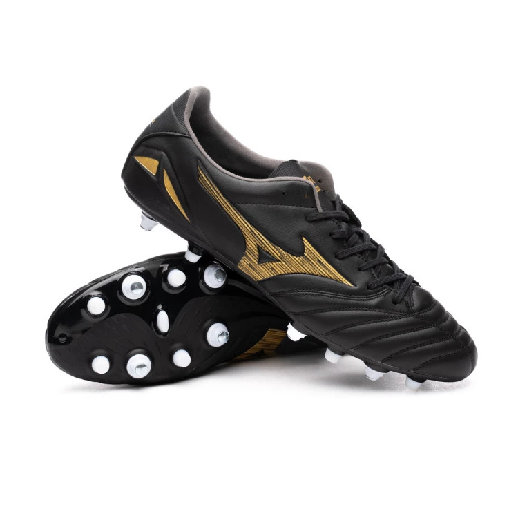 Football Boots Mizuno Morelia Neo IV Pro Mix Black Gold Black Futbol Emotion