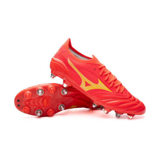 Football Boots Mizuno Morelia Neo IV Elite Mix Fiery Coral Bolt Fiery Coral Futbol Emotion