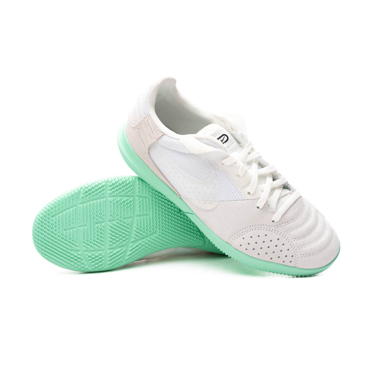 Hallenfußballschuh Nike Street Niño Gato Glow Summit White-White-Green Fútbol Emotion 