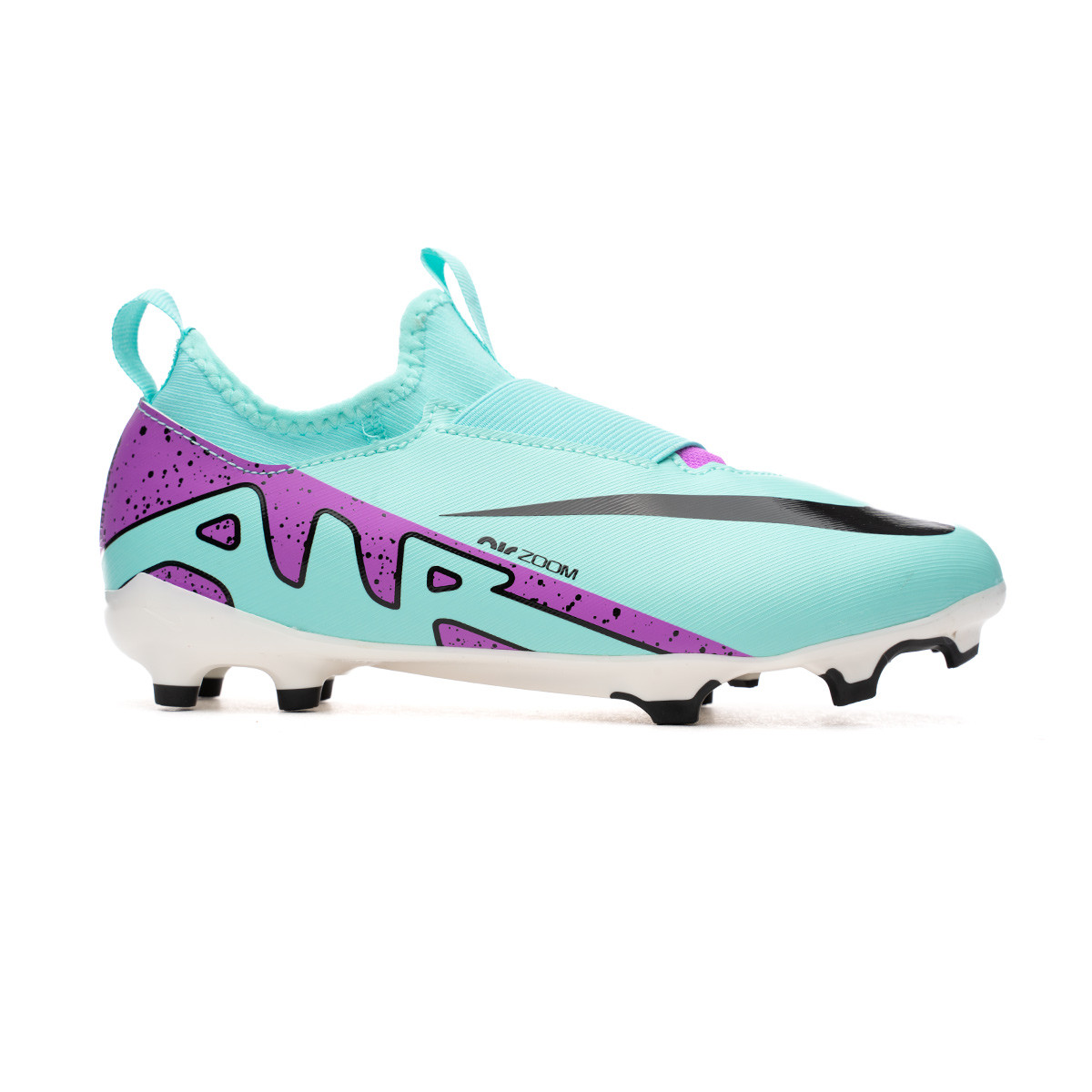 Nike Zoom Mercurial Vapor 15 Academy Sans Lacets Gazon Naturel Artificiel  Chaussures de Foot (MG) Enfants Turquoise Mauve Noir