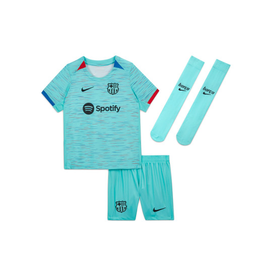 Kit Nike Kids FC Barcelona Third Kit 2023-2024 Light Aqua-Royal Blue ...