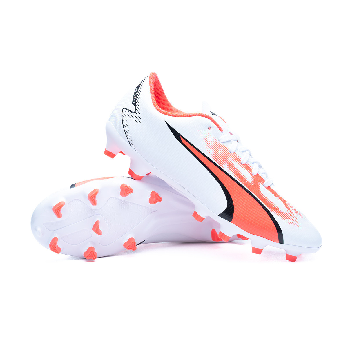 Boots Emotion Fútbol Puma Play - White-Black-Fire Orchid Ultra Football FG/AG