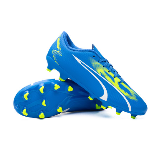 Football Boots Puma Kids FG/AG Ultra - Play Blue-White-Pro Ultra Emotion Green Fútbol