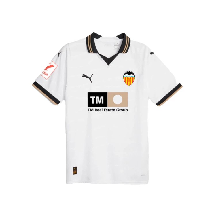 Jersey Puma Valencia CF Home Jersey 2023 2024 Puma White Light Sand Futbol Emotion