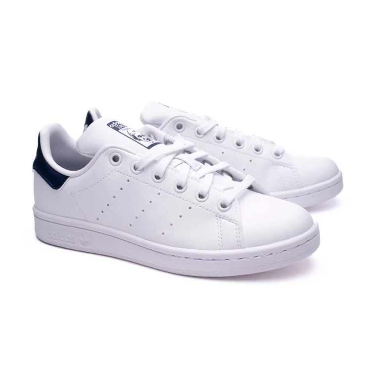 Tenis adidas Stan Smith Nino White White Dark Blue Futbol Emotion