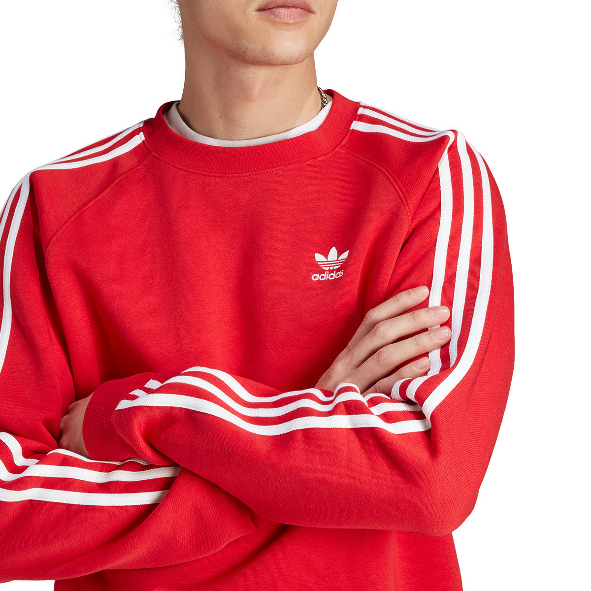 Felpe adidas Originals 3-Stripes Crew Sweatshirt Better Scarlet