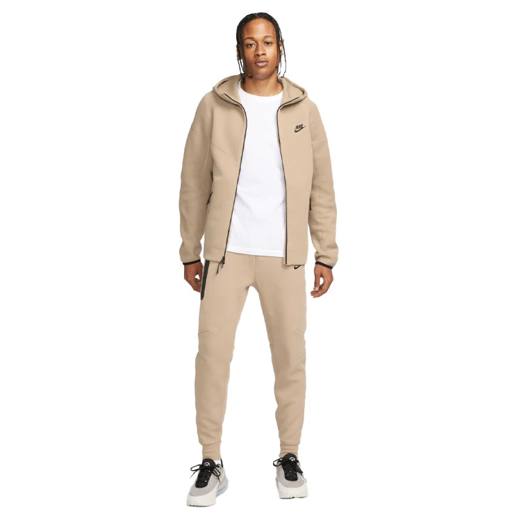 chaqueta-nike-sportswear-tech-fleece-hoodie-khaki-black-2