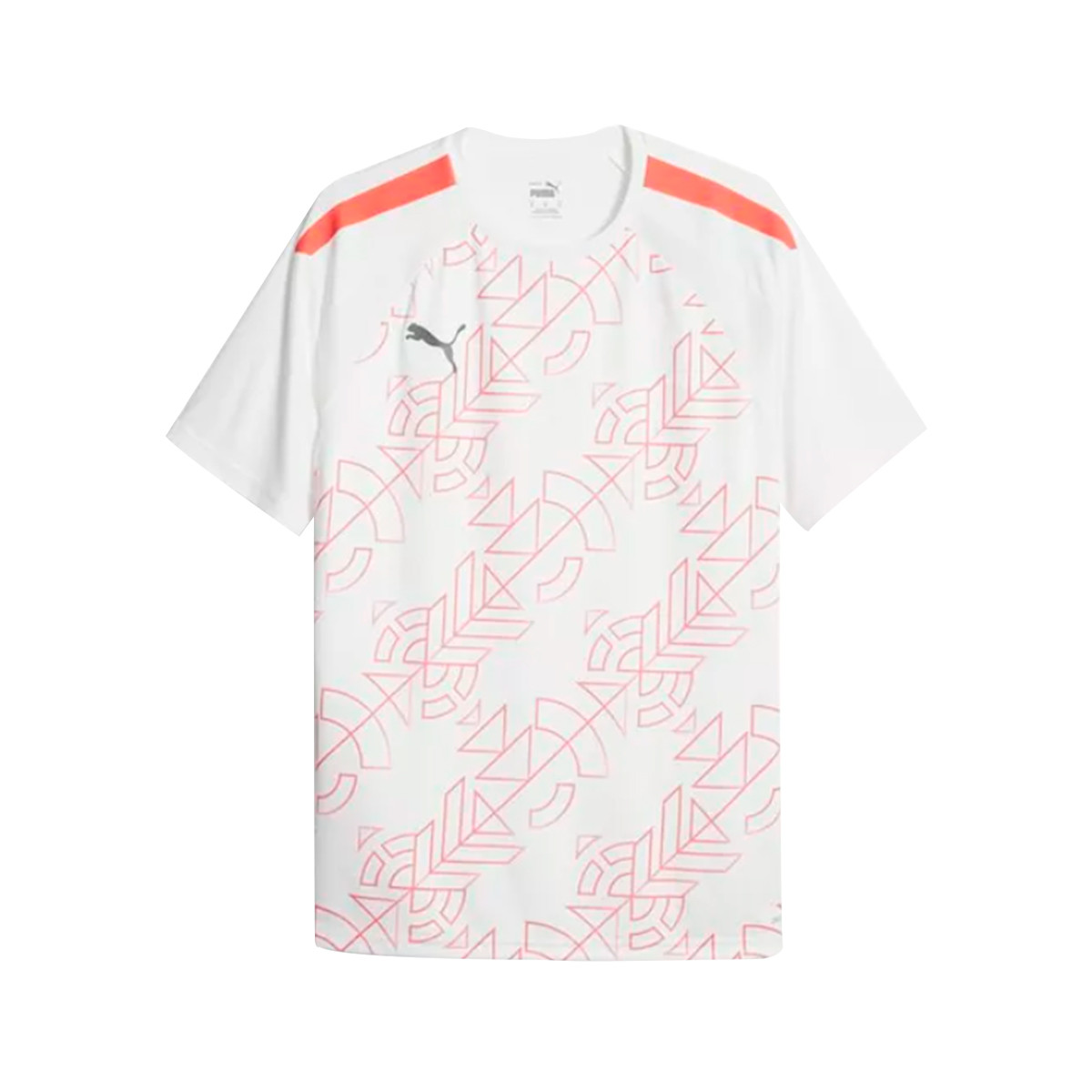 Playera Puma Teamliga Graphic White Fire Orchid Fútbol Emotion 3870