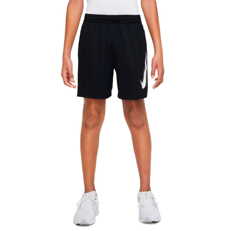 Nike - Pantalón corto Dri-Fit Multi Niño, Unisex, Black-White, XS