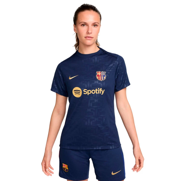 Jersey Nike FC Barcelona Pre Match 2024 2025 Mujer Midnight Navy Midnight Navy Club Gold Futbol Emotion