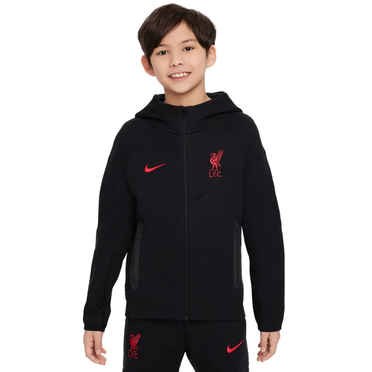 Chamarra Nike Liverpool FC Fanswear 2024 2025 Nino Black Gym Red Futbol Emotion