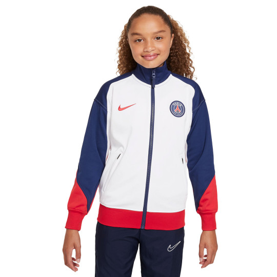 Jacket Nike Kids Paris Saint Germain FC Pre Match 2024 2025 White University Red Midnight Navy Futbol Emotion