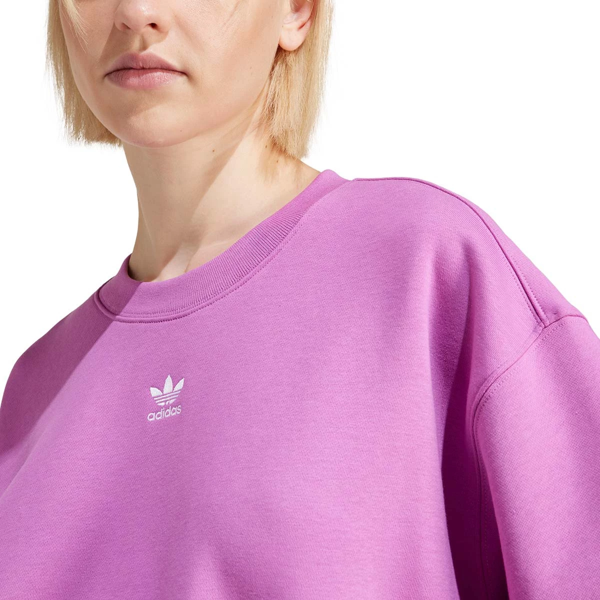 adidas originals essentials sweatshirt in purple